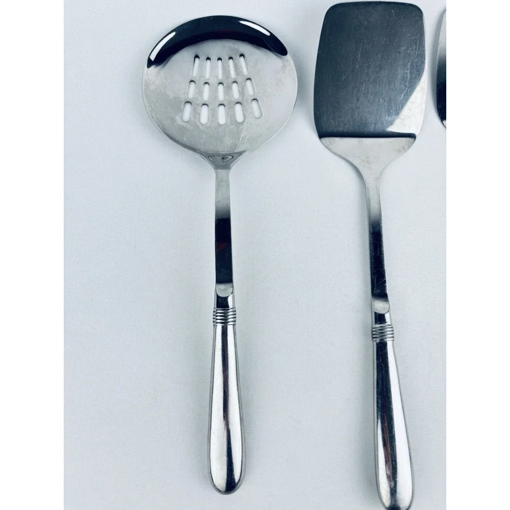 Oneida 18/8 Stainless Steel Paul Lot Of 3 Piece Serving Utensils Spatula Slotted